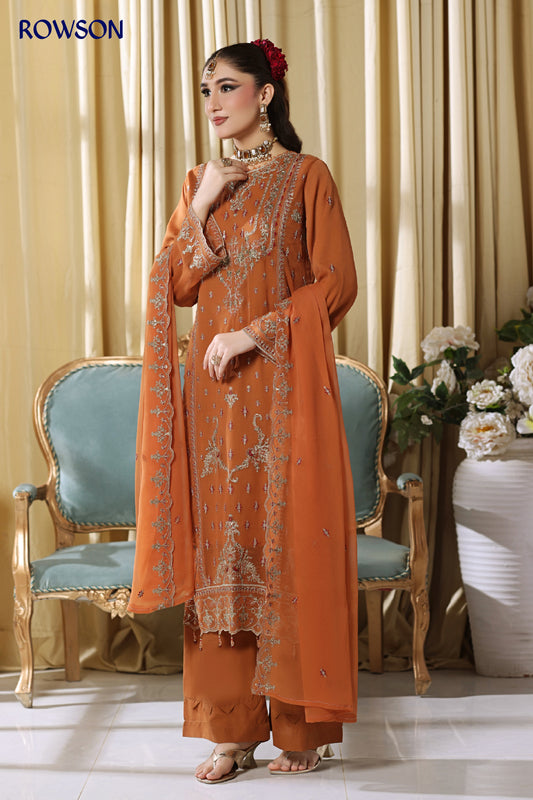 RANA ARTS--ESHAL Luxury EMB Chiffon Pakistani Three-Piece