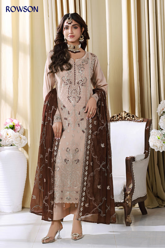 RANA ARTS--ESHAL Luxury EMB Chiffon Pakistani Three-Piece