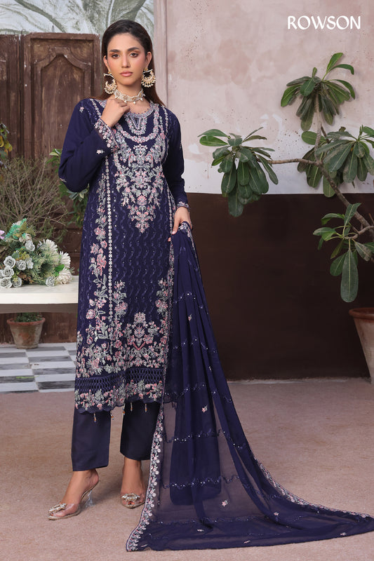 RANA ARTS--AMSAAL Luxury EMB Chiffon Pakistani Three-Piece