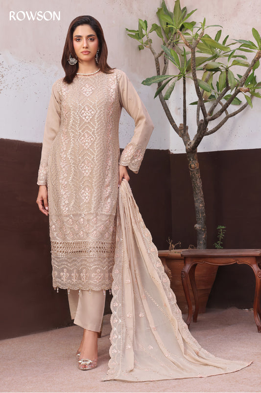RANA ARTS--AMSAAL Luxury EMB Chiffon Pakistani Three-Piece