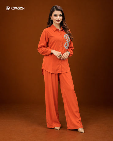 Ember Elegance Co-Ord Set - Burnt Orange