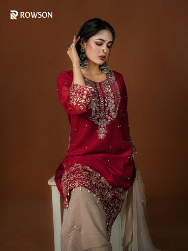 Classic Fit Royal Embroidery Sharara Set