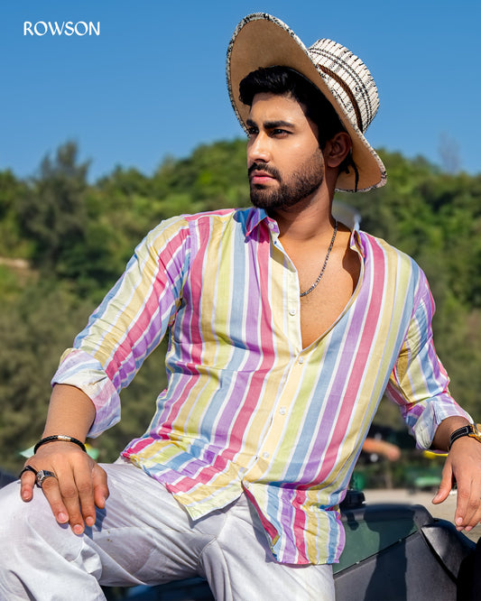 Sunset Stripe Casual Shirt