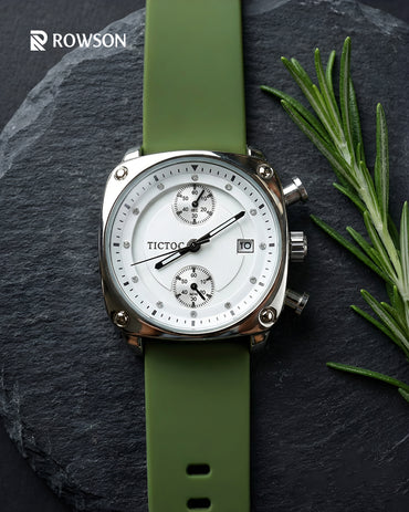 Tictoc Imperial White Watch (Green Belt)