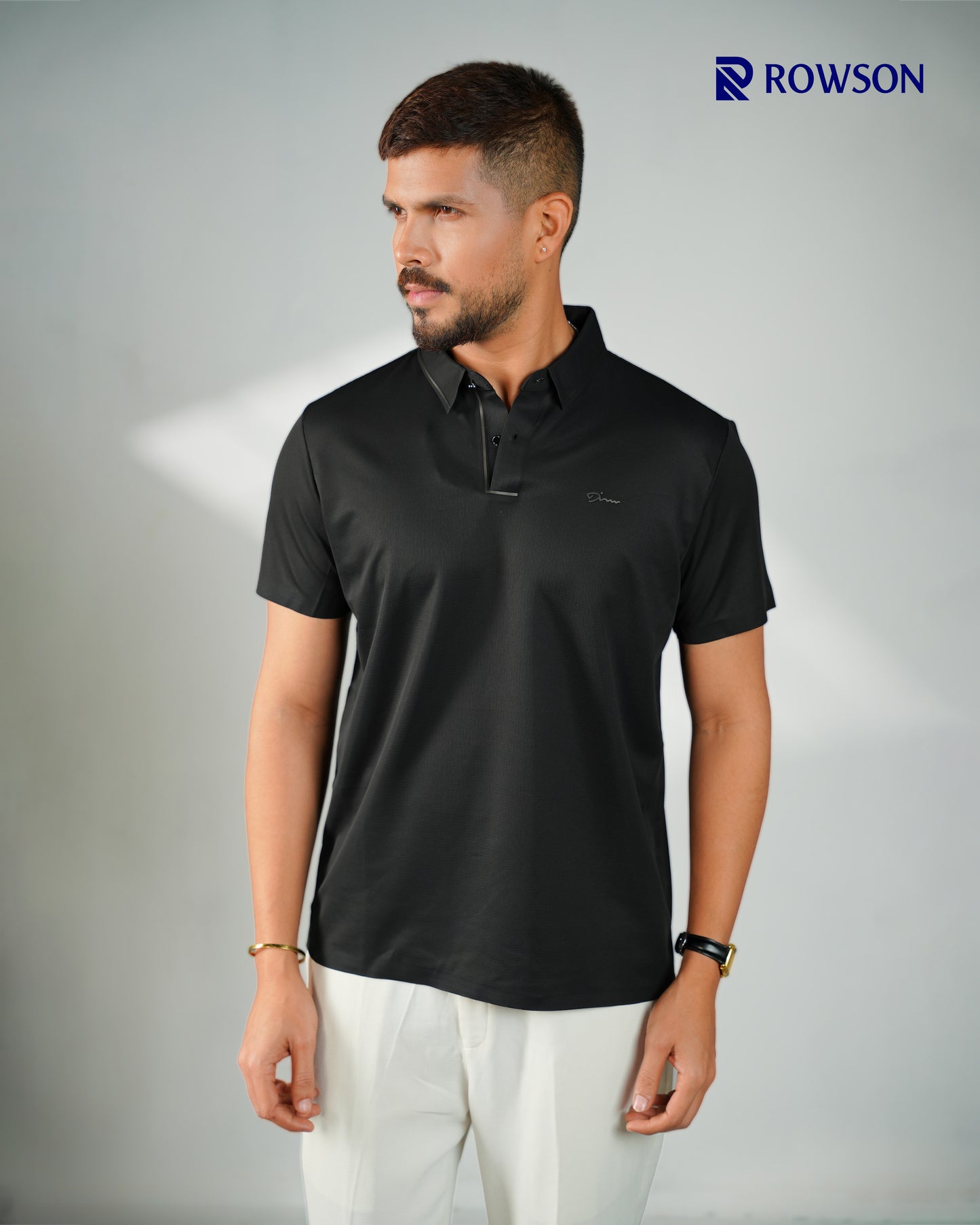 Imported Nova Textured Black Polo
