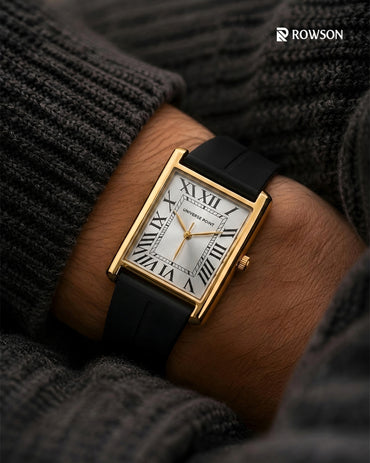 Universe Point White Tank - Rectangular Dial Men's Watch