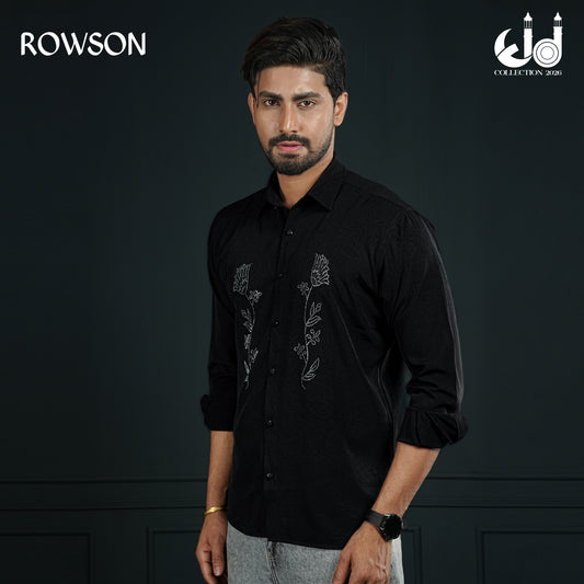 Majestic Black Party Full Shirt