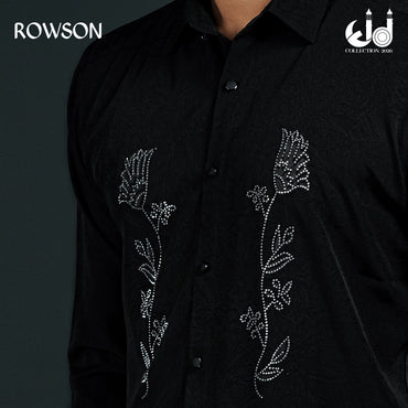 Majestic Black Party Full Shirt