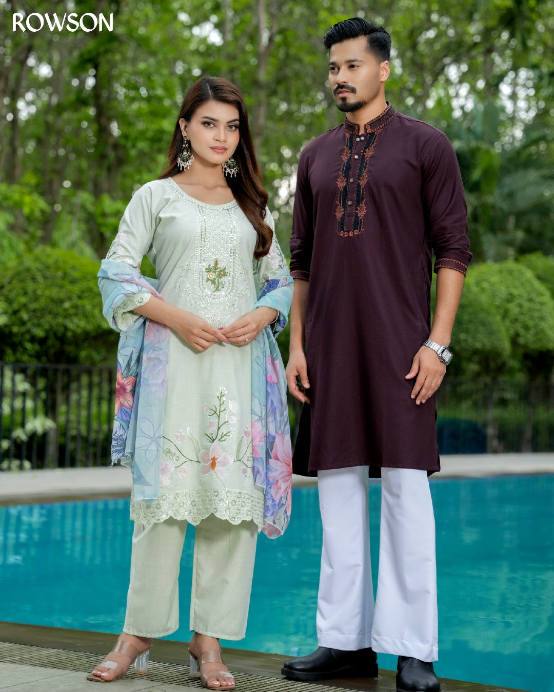 Rowson Noir Ember Panjabi - Dark Mocha Maroon