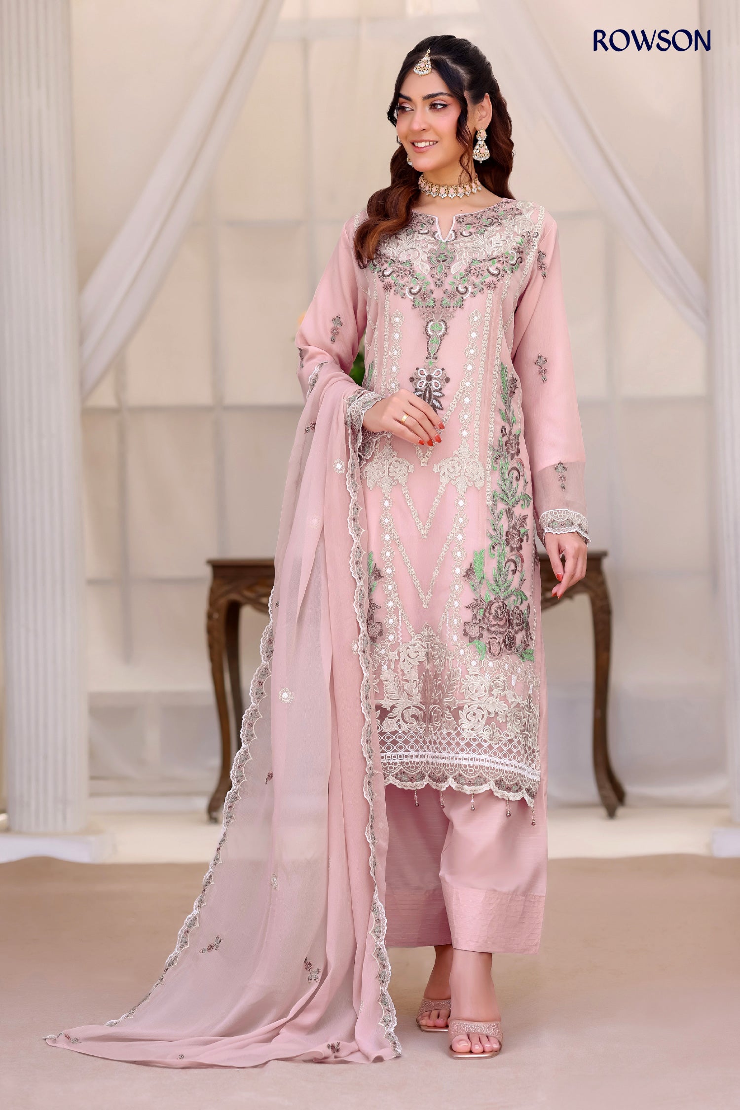 Glory Dream Rana Gold Pakistani 3 Piece Dress – Rowson