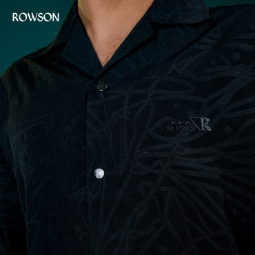 Chinese Soft Carved Fabrics Half Shirt - Black