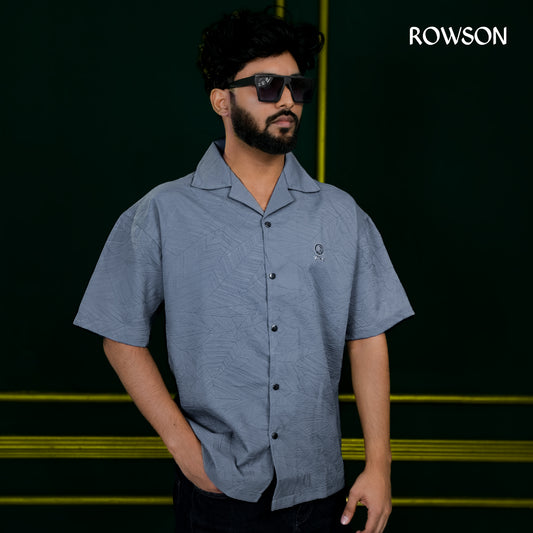 Chinese Soft Crash Fabrics Half Shirt - Stone Gray