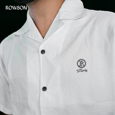 Chinese Soft Crash Fabrics Half Shirt - White