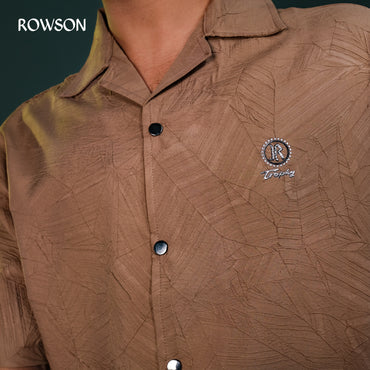 Chinese Soft Crash Fabrics Half Shirt - Tawny Brown