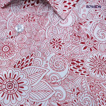 Royal Crimson Floral Shirt Shirt