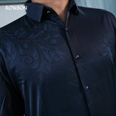 Indian Casual Stitched Party Full Shirt - Nevy Blue