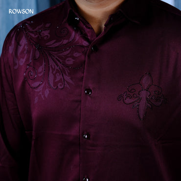 Indian Casual Stitched Party Full Shirt - Deep Wine