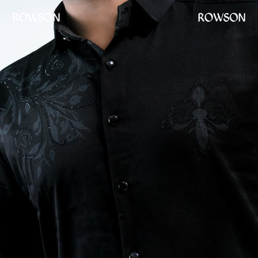 Indian Casual Stitched Party Full Shirt - Black