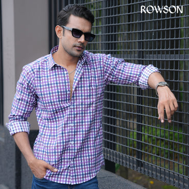 Violet Check Formal Shirt