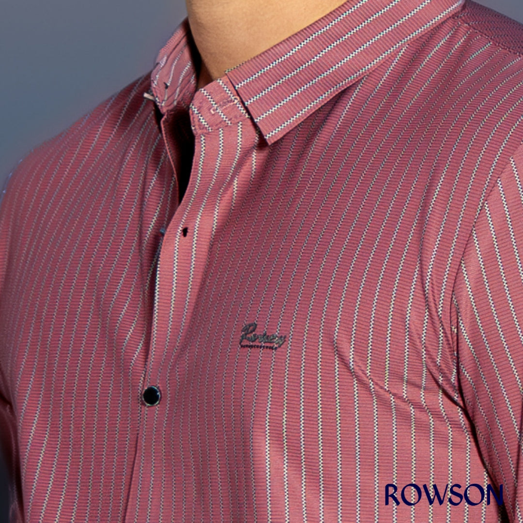 Broadcloth Vertical Stripe Japanese Shirt - Royal White.