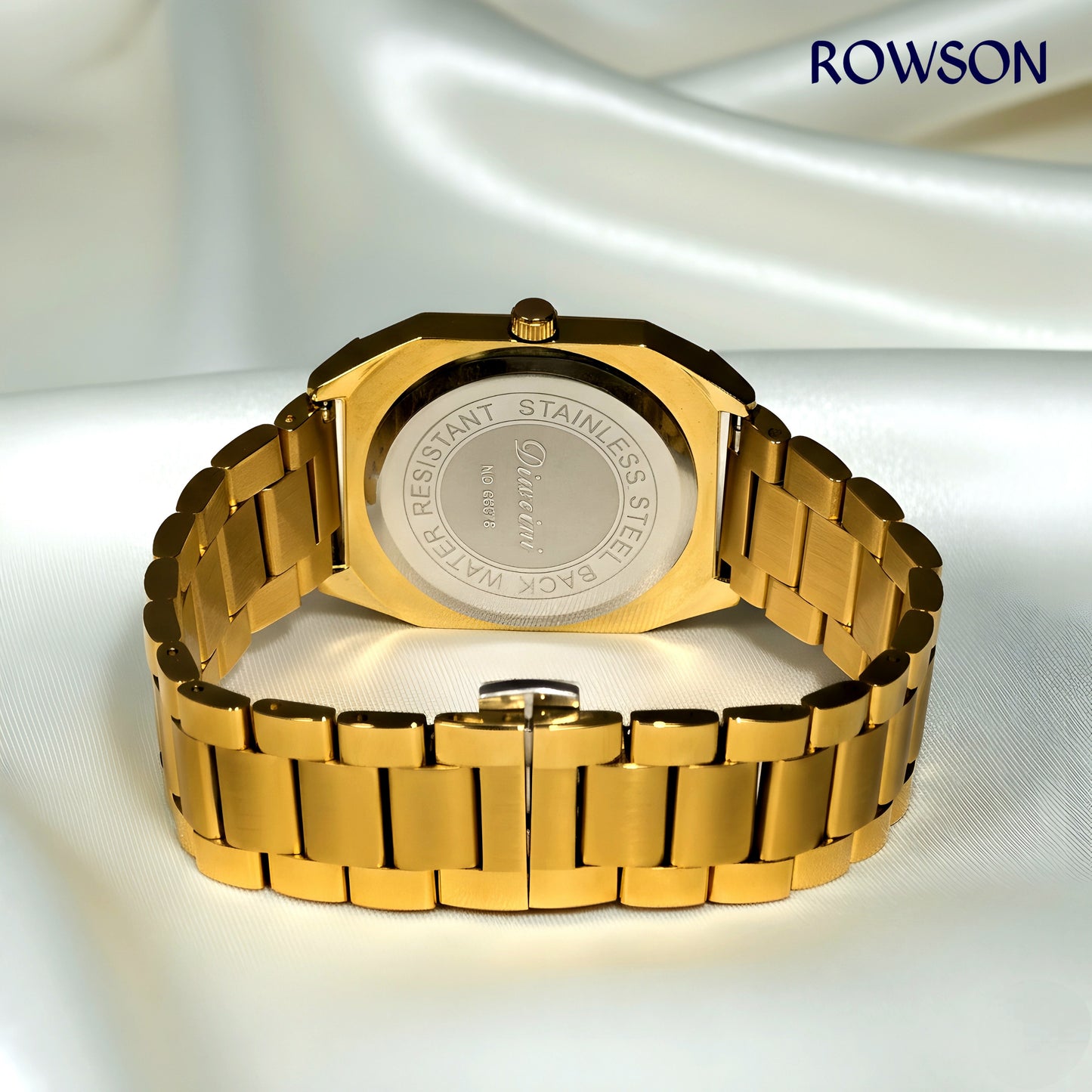 Gold Black Timepiece Watch