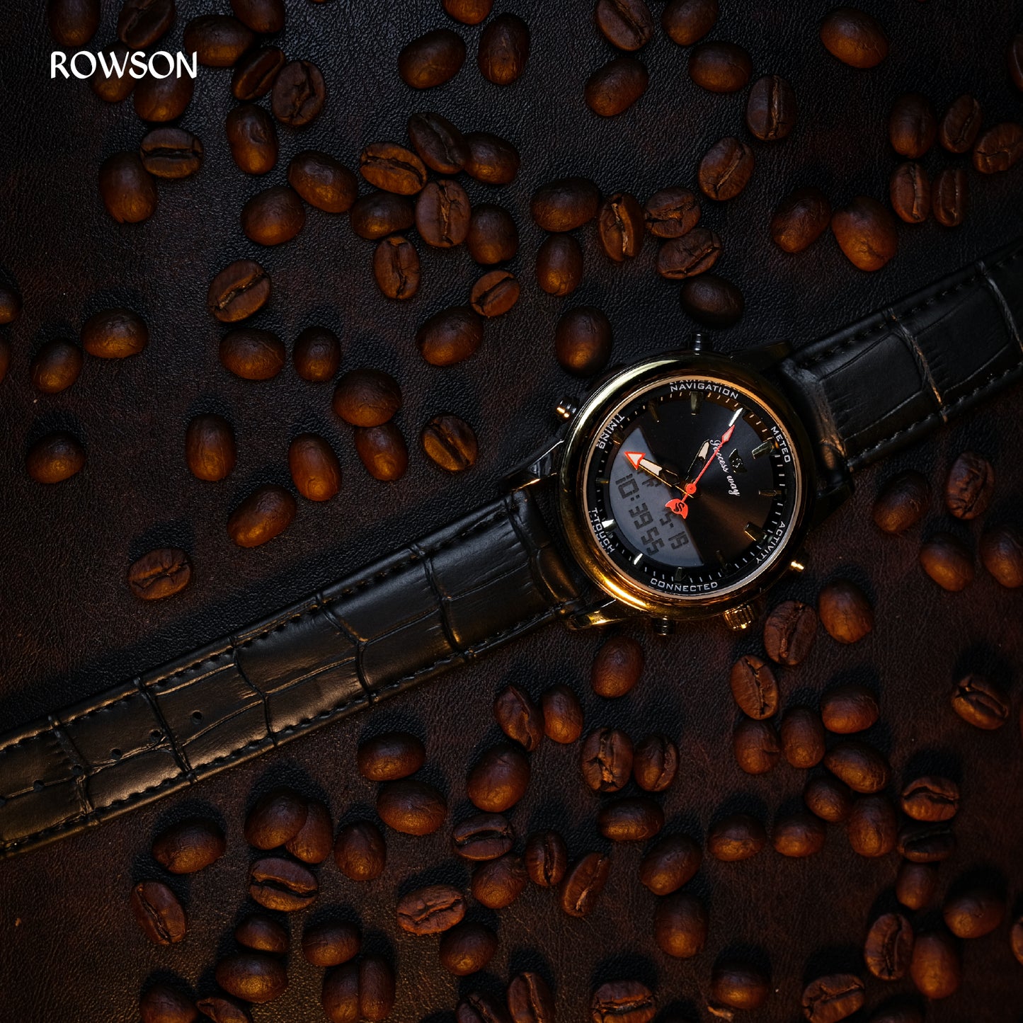 Premium Dual Display Wrist Watch - Black