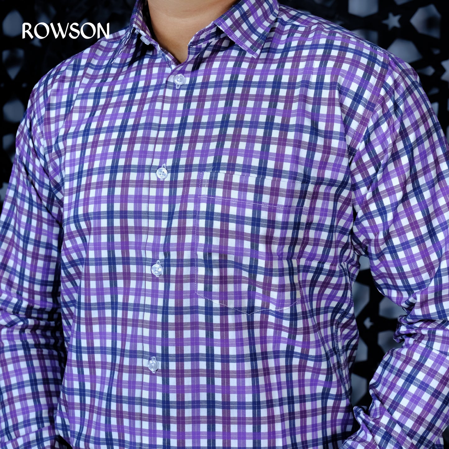 Violet Check Formal Shirt