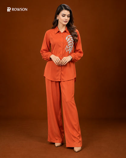 Ember Elegance Co-Ord Set - Burnt Orange
