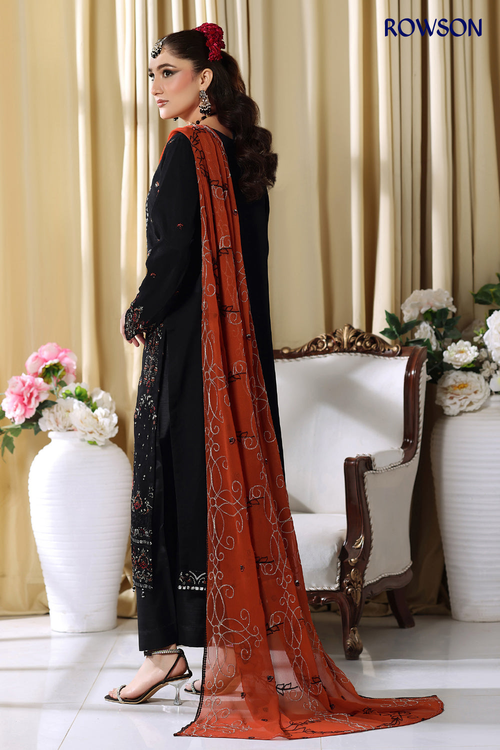 RANA ARTS--ESHAL Luxury EMB Chiffon Pakistani Three-Piece