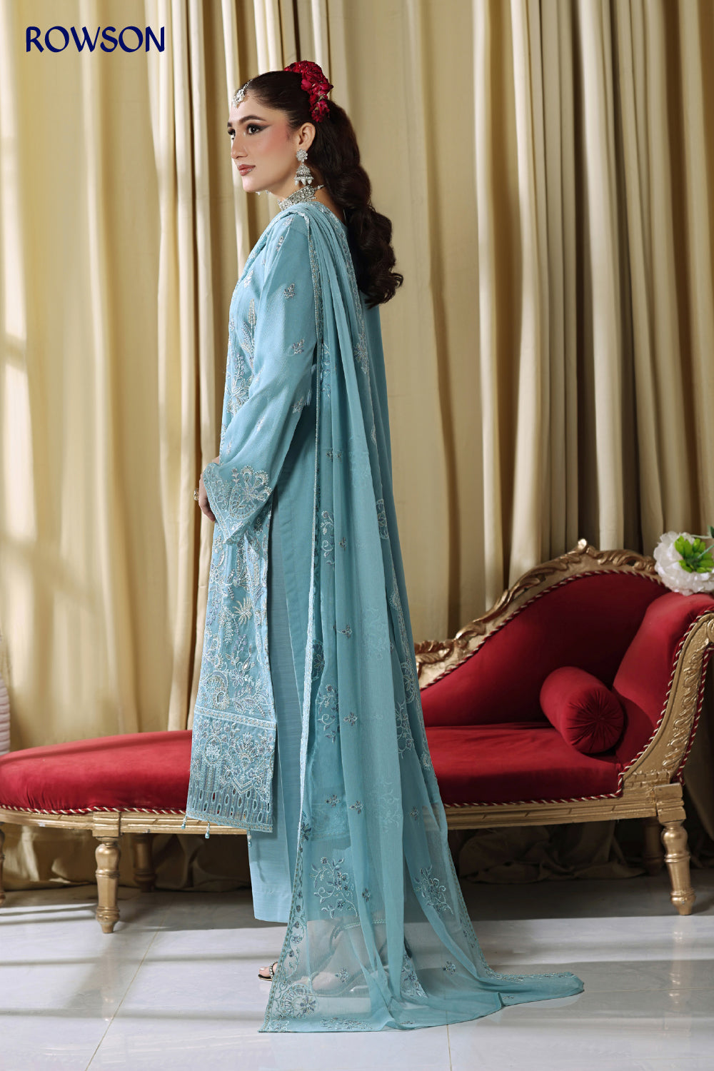 RANA ARTS--ESHAL Luxury EMB Chiffon Pakistani Three-Piece