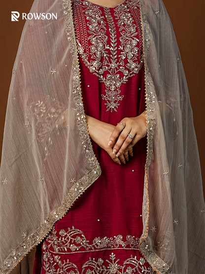 Classic Fit Royal Embroidery Sharara Set