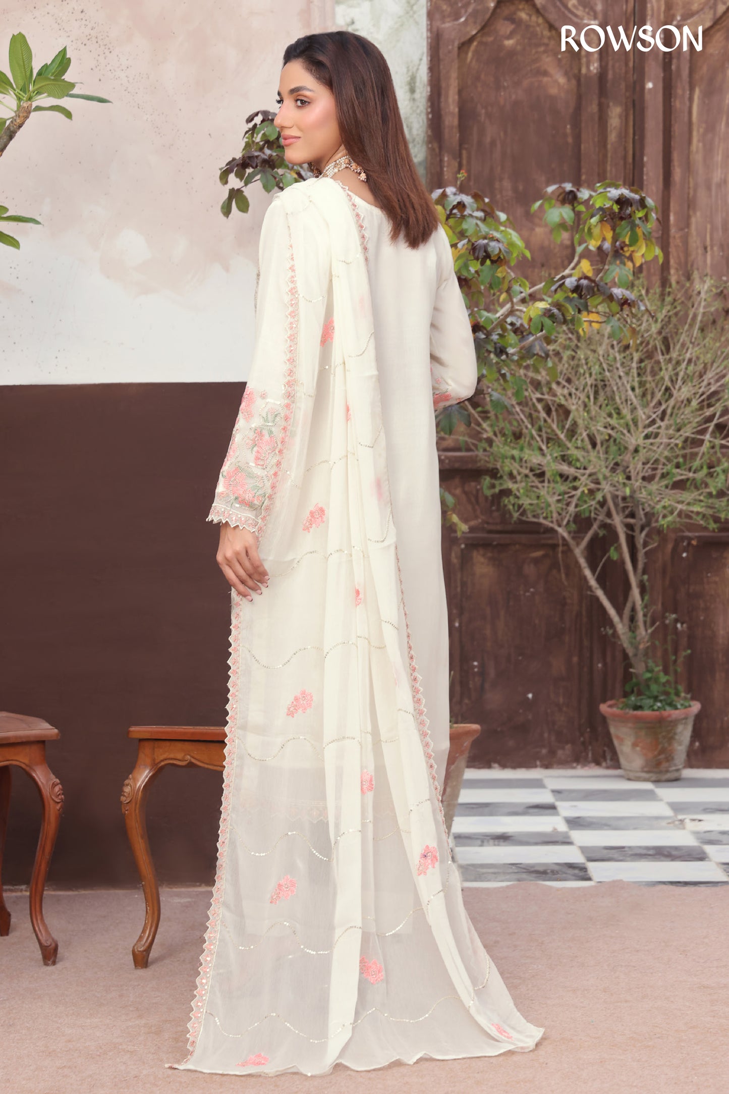 RANA ARTS--AMSAAL Luxury EMB Chiffon Pakistani Three-Piece