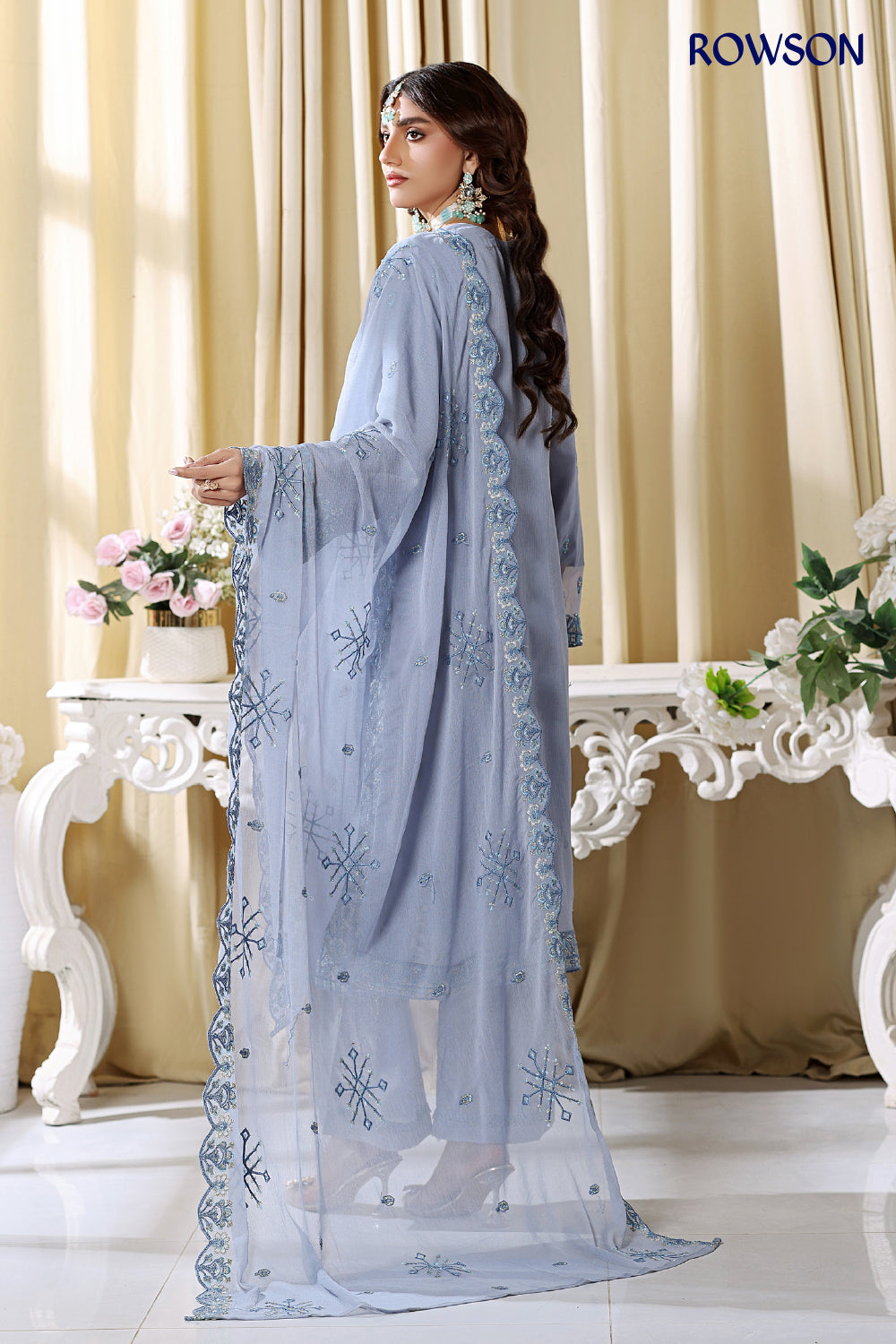 RANA ARTS--ESHAL Luxury EMB Chiffon Pakistani Three-Piece
