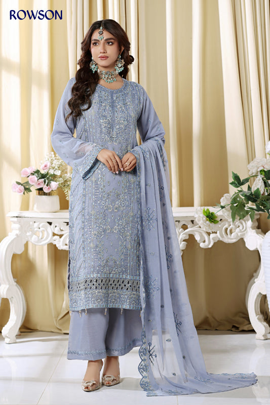 RANA ARTS--ESHAL Luxury EMB Chiffon Pakistani Three-Piece