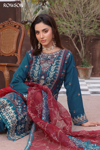 RANA ARTS--AMSAAL Luxury EMB Chiffon Pakistani Three-Piece