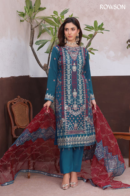 RANA ARTS--AMSAAL Luxury EMB Chiffon Pakistani Three-Piece