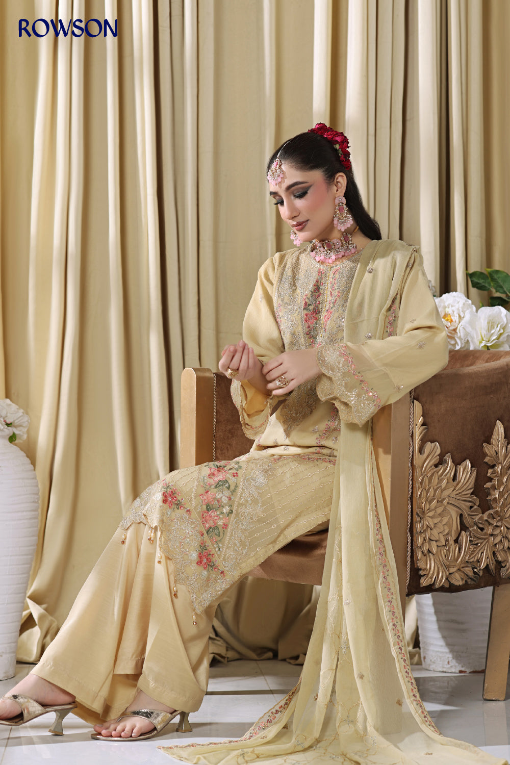 RANA ARTS--ESHAL Luxury EMB Chiffon Pakistani Three-Piece