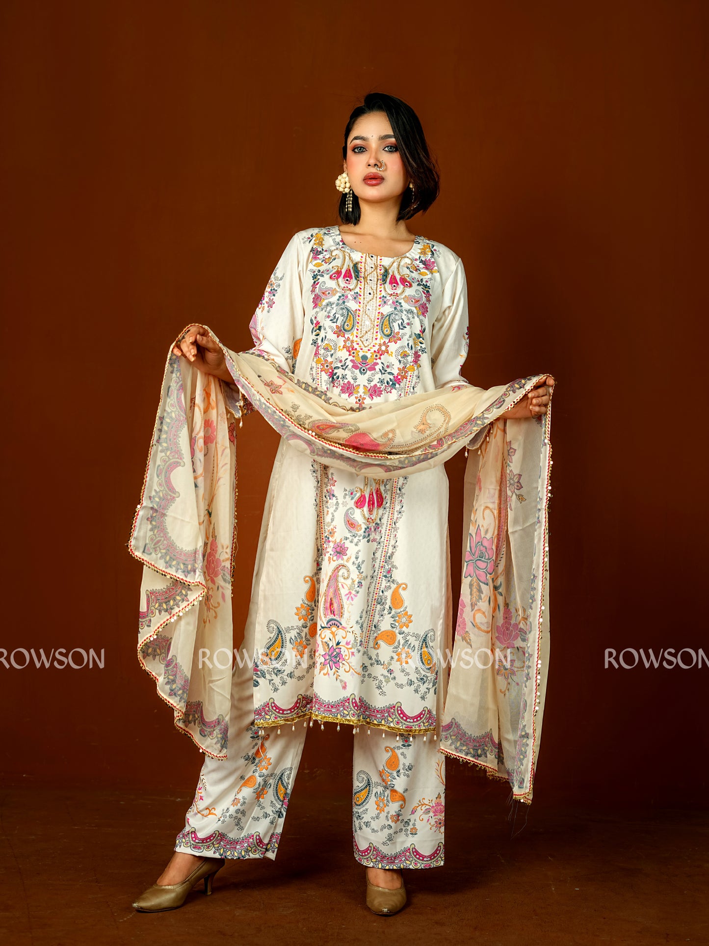 Relaxed Fit Ethnic Printed Three-Piece