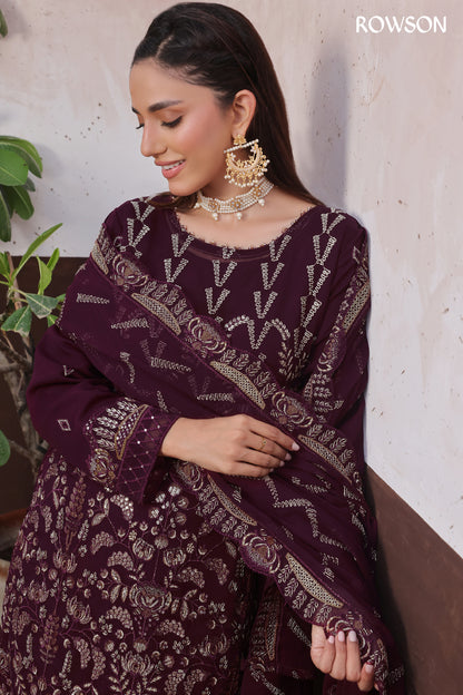 RANA ARTS--AMSAAL Luxury EMB Chiffon Pakistani Three-Piece