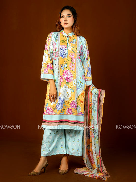 Luxury Floral Printed Three-Piece