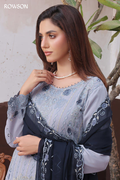 RANA ARTS--AMSAAL Luxury EMB Chiffon Pakistani Three-Piece
