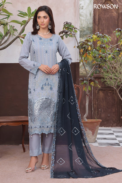 RANA ARTS--AMSAAL Luxury EMB Chiffon Pakistani Three-Piece