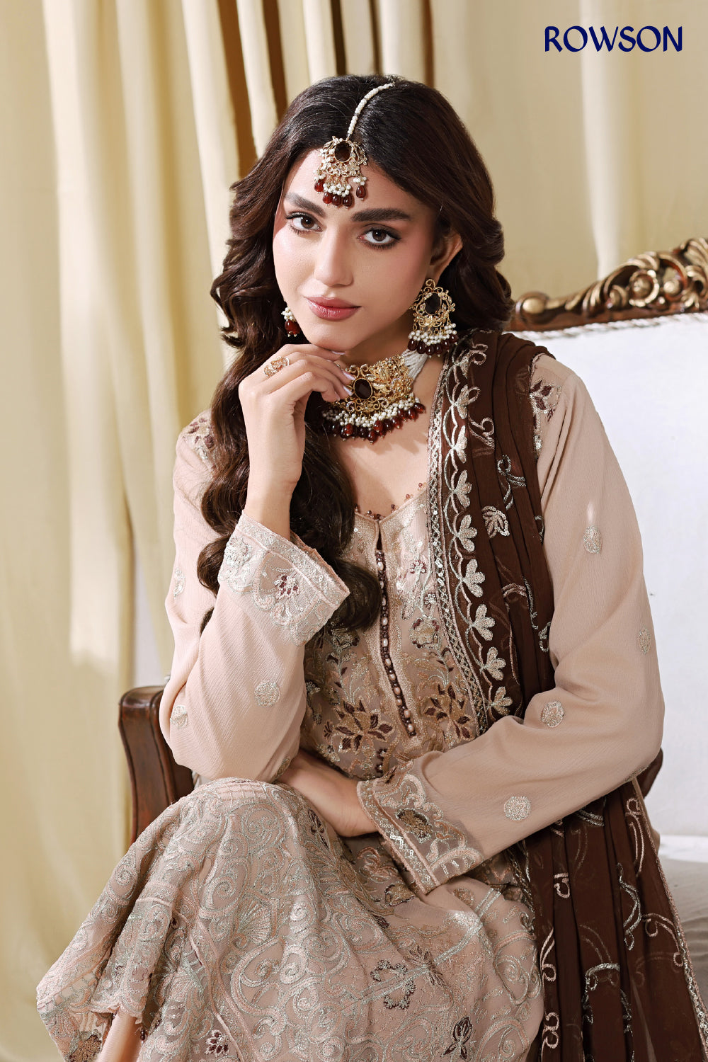 RANA ARTS--ESHAL Luxury EMB Chiffon Pakistani Three-Piece