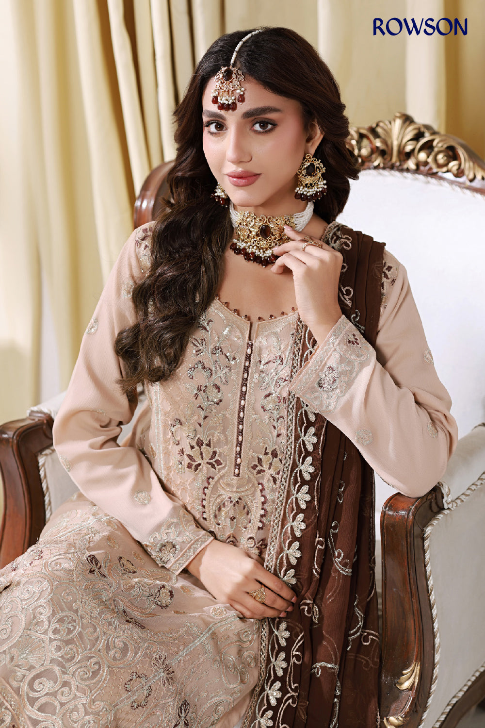 RANA ARTS--ESHAL Luxury EMB Chiffon Pakistani Three-Piece