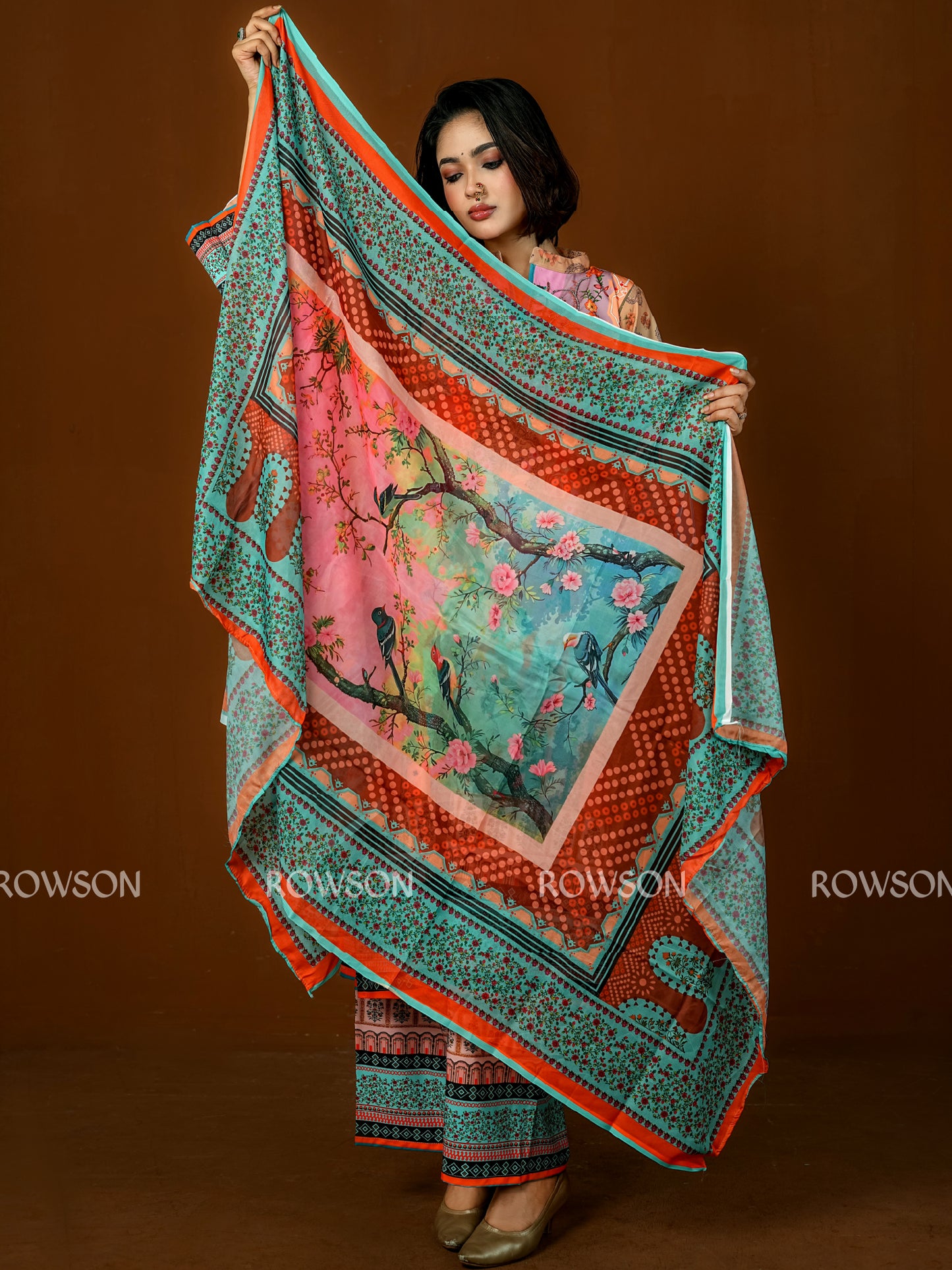 Comfort Fit Artistic Printed Three-Piece