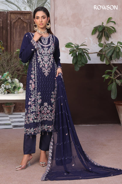 RANA ARTS--AMSAAL Luxury EMB Chiffon Pakistani Three-Piece