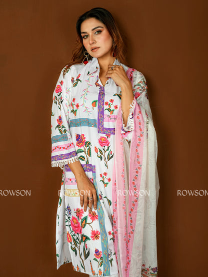 Relaxed Fit Signature Print Three-Piece