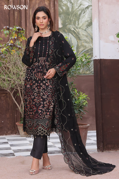 RANA ARTS--AMSAAL Luxury EMB Chiffon Pakistani Three-Piece