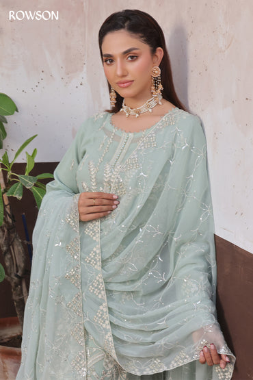 RANA ARTS--AMSAAL Luxury EMB Chiffon Pakistani Three-Piece