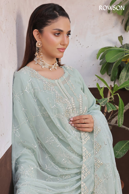 RANA ARTS--AMSAAL Luxury EMB Chiffon Pakistani Three-Piece
